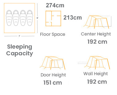 WHITEDUCK TENT ホワイトダックテント  Prota 4　7×9_Standard［4名］